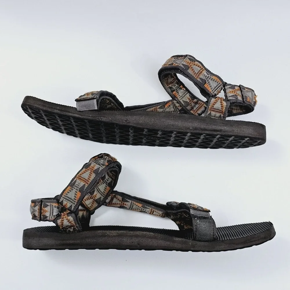 Teva Sandals Mens 13 Original Brown Nylon Webbing Hook and Loop Outdoor‎ Shoes